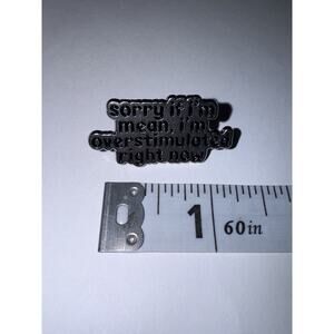 Sorry If I’m Mean, I’m Overstimulated Right Now Script Pin Brooch